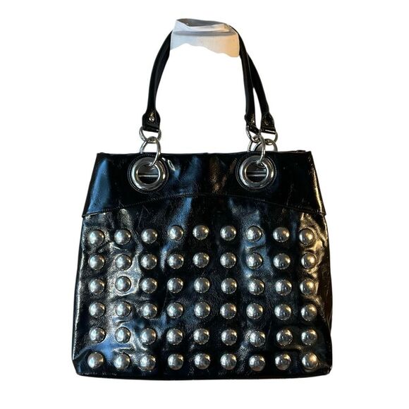 Nicole Lee Big Black Shoulder Bag. Silver hardware. Punk rockandroll - Picture 1 of 14